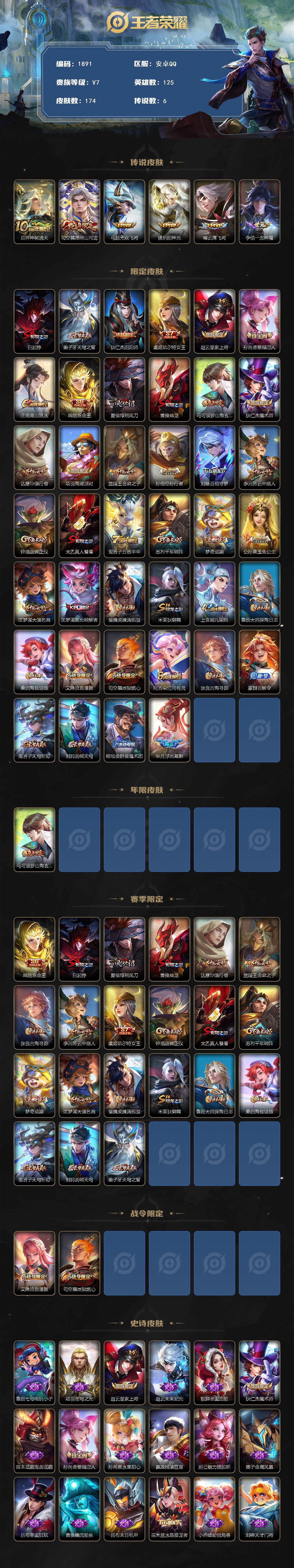 WZCMW3463099王者荣耀账号详情图2