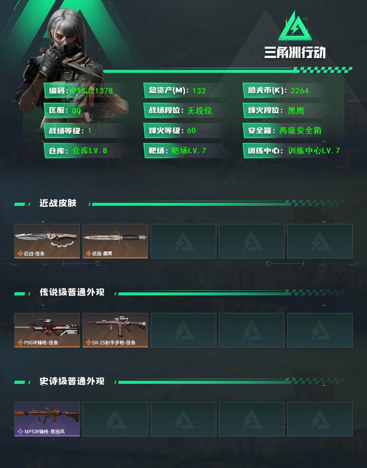 SJZCMW3101392三角洲行动账号详情图2