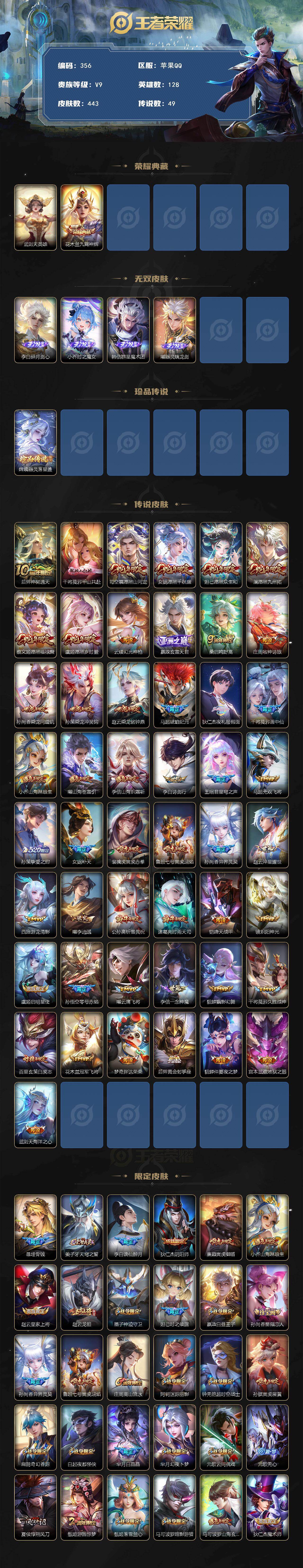 WZCMW496220王者荣耀账号详情图2