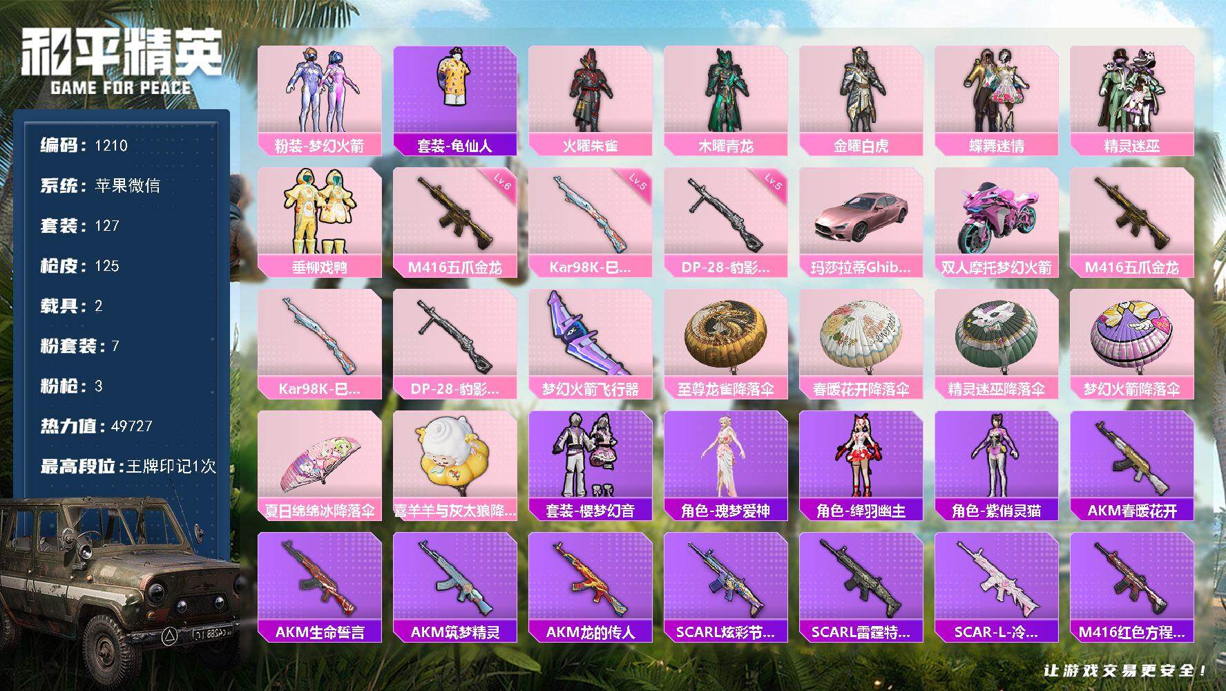 HPCMW3447325和平精英账号详情图2