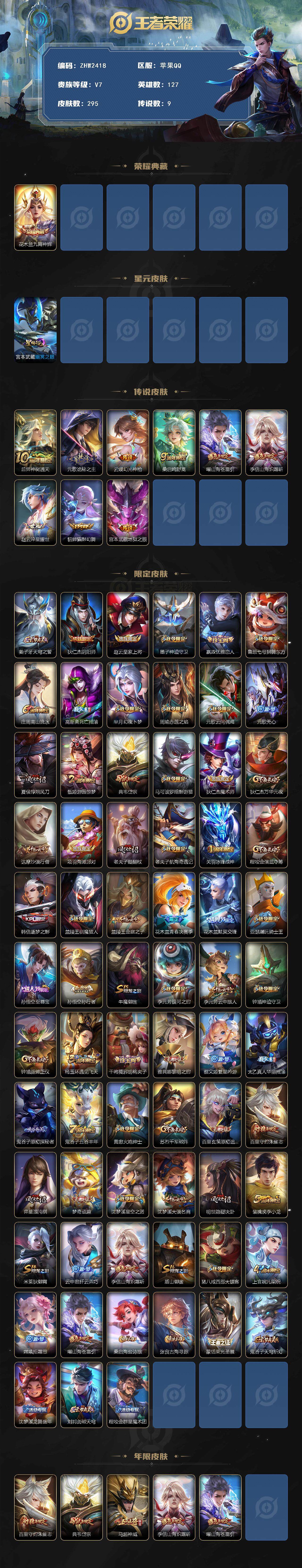 WZLE3465795王者荣耀账号详情图2