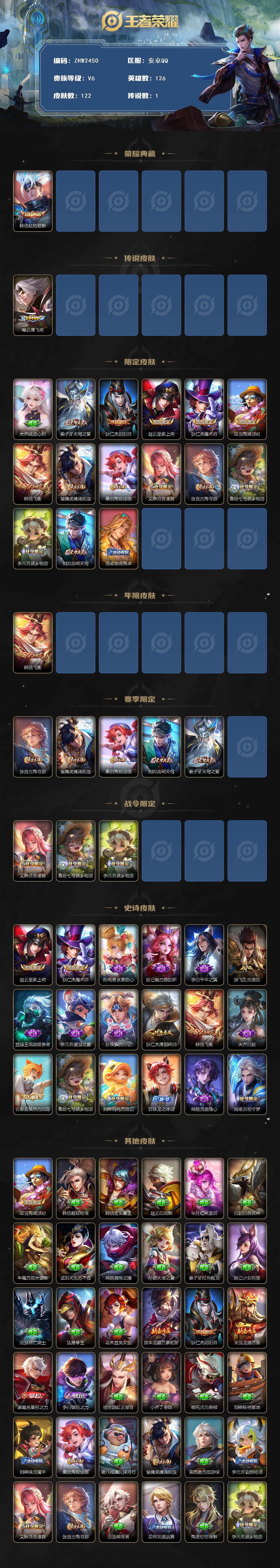 WZLE3464070王者荣耀账号详情图3