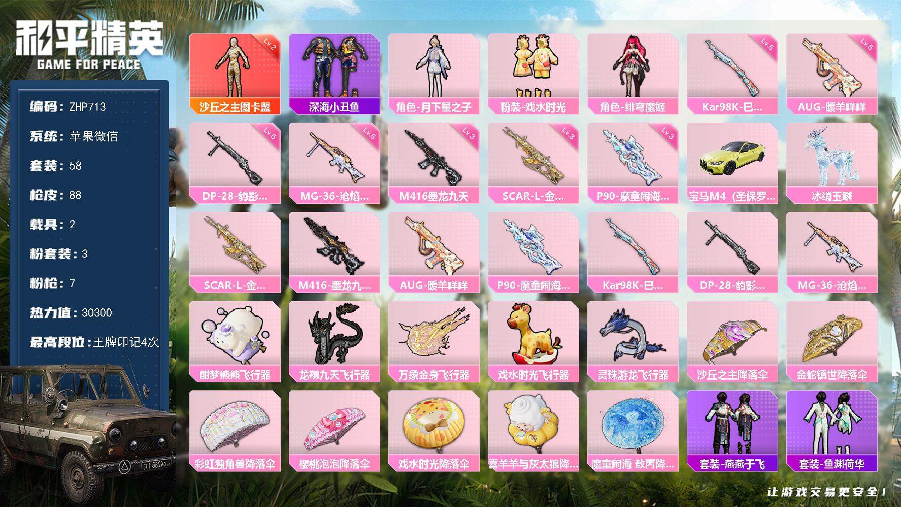 HPLE3447703和平精英账号详情图2 HPLE3447703和平精英账号详情图2