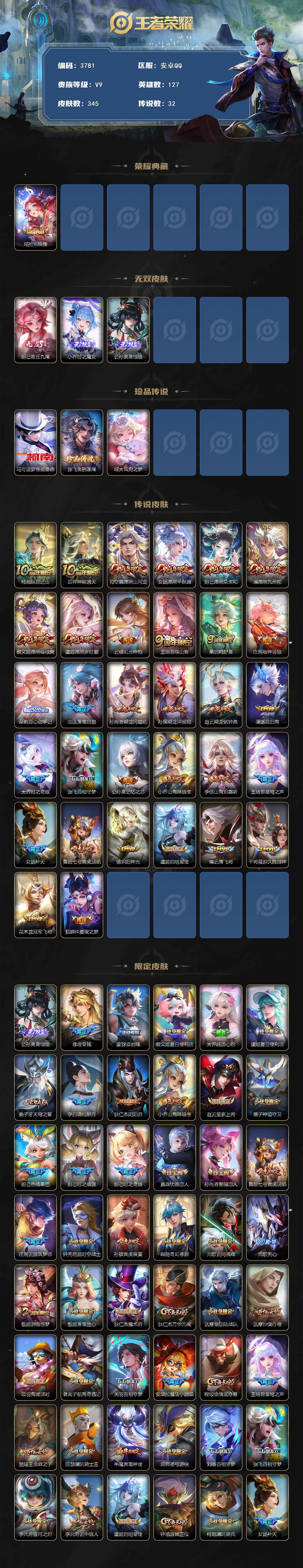 WZJZ3477740王者荣耀账号详情图3