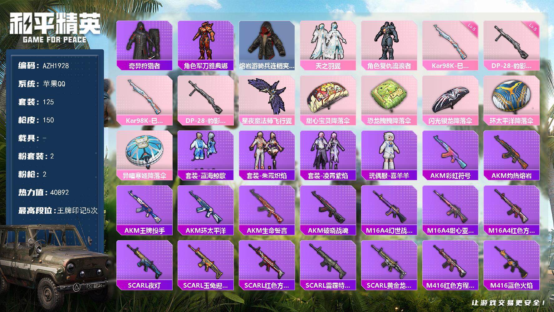 HPCMW3447455和平精英账号详情图2