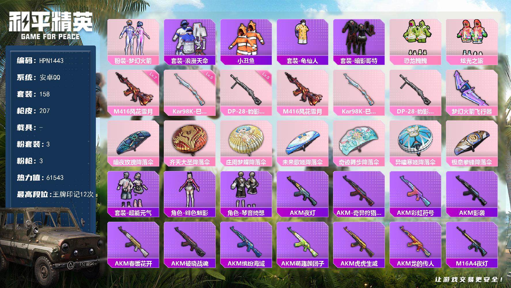 HPQM3447667和平精英账号详情图3