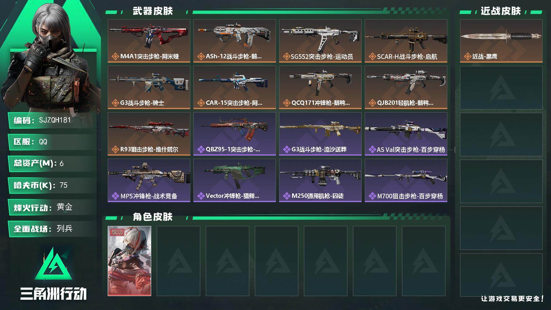 SJZCMW399249三角洲行动账号详情图2