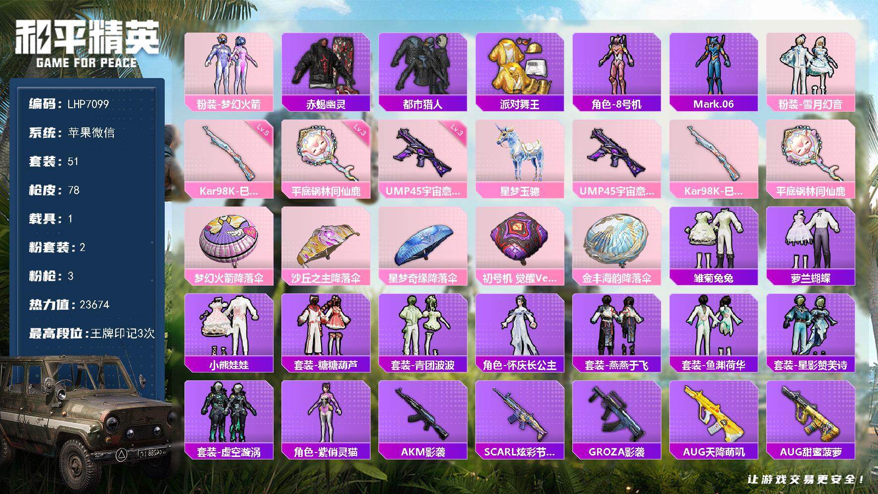 HPCMW3453582和平精英账号详情图2