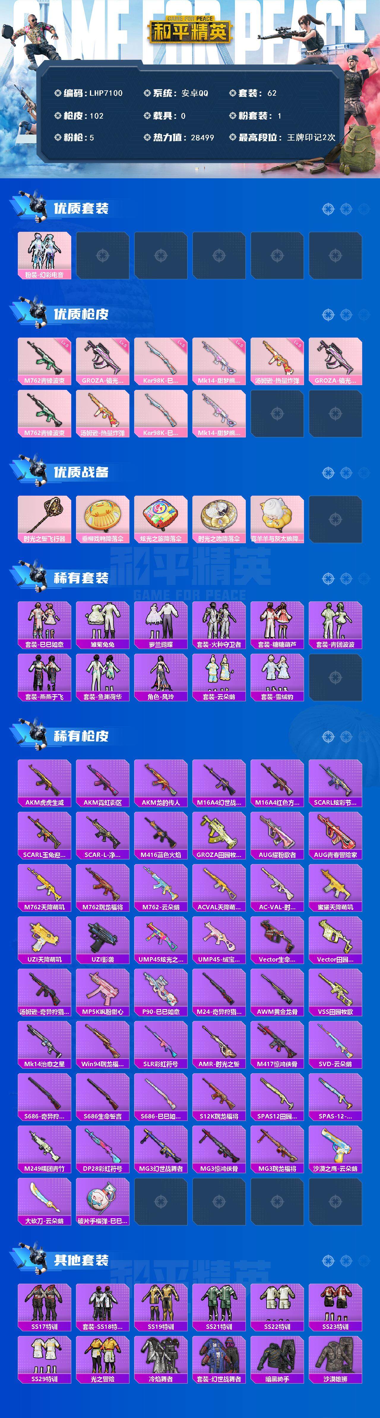 HPLX3447620和平精英账号详情图3