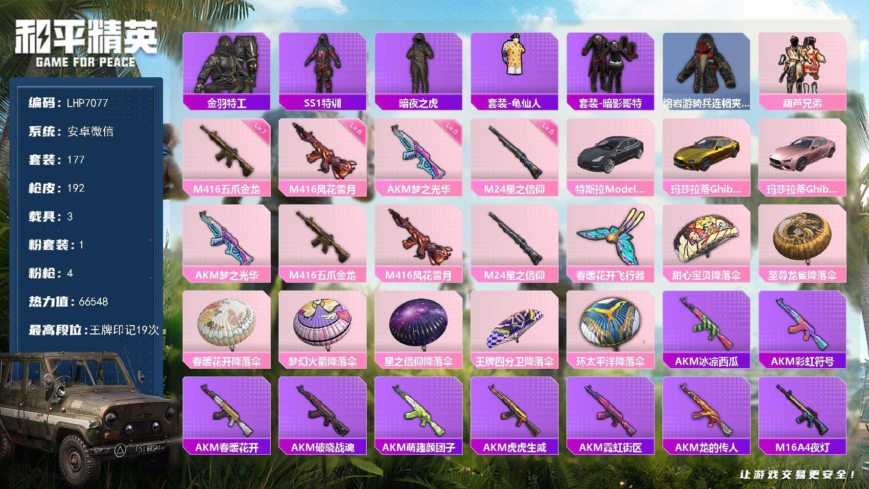 HPLX3447622和平精英账号详情图15