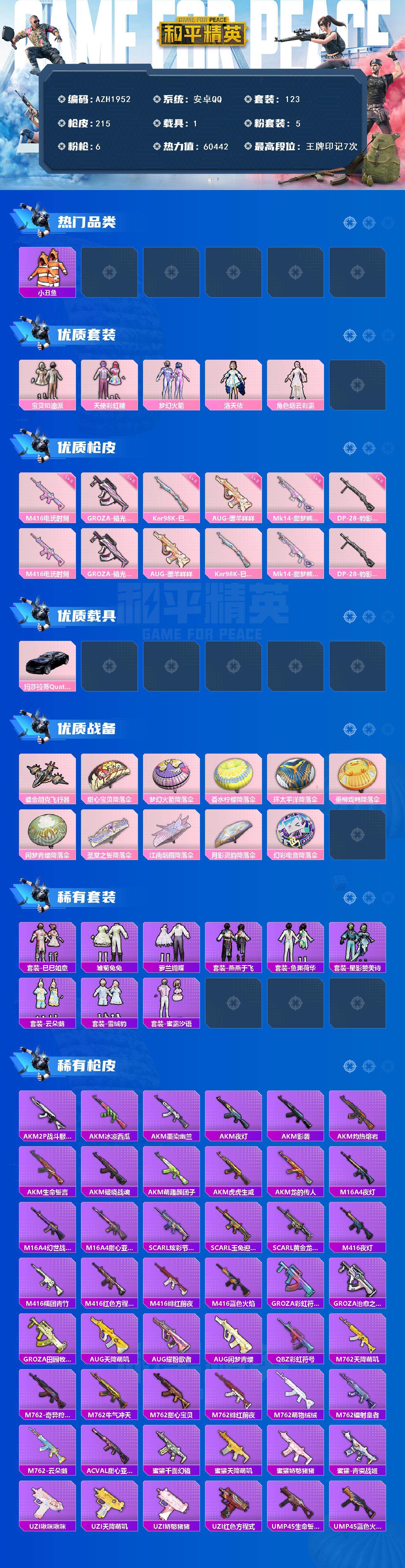 HPCMW3447786和平精英账号详情图3