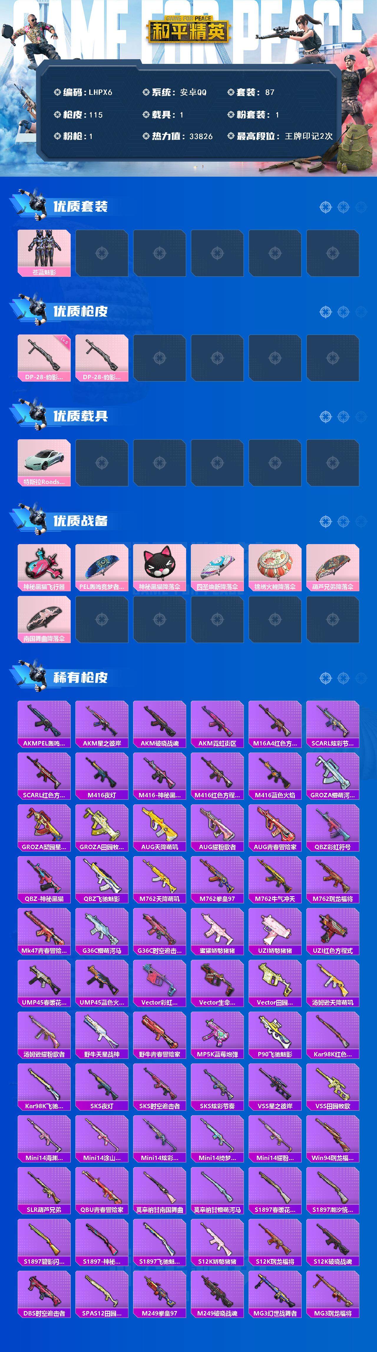 HPLE3453223和平精英账号详情图2