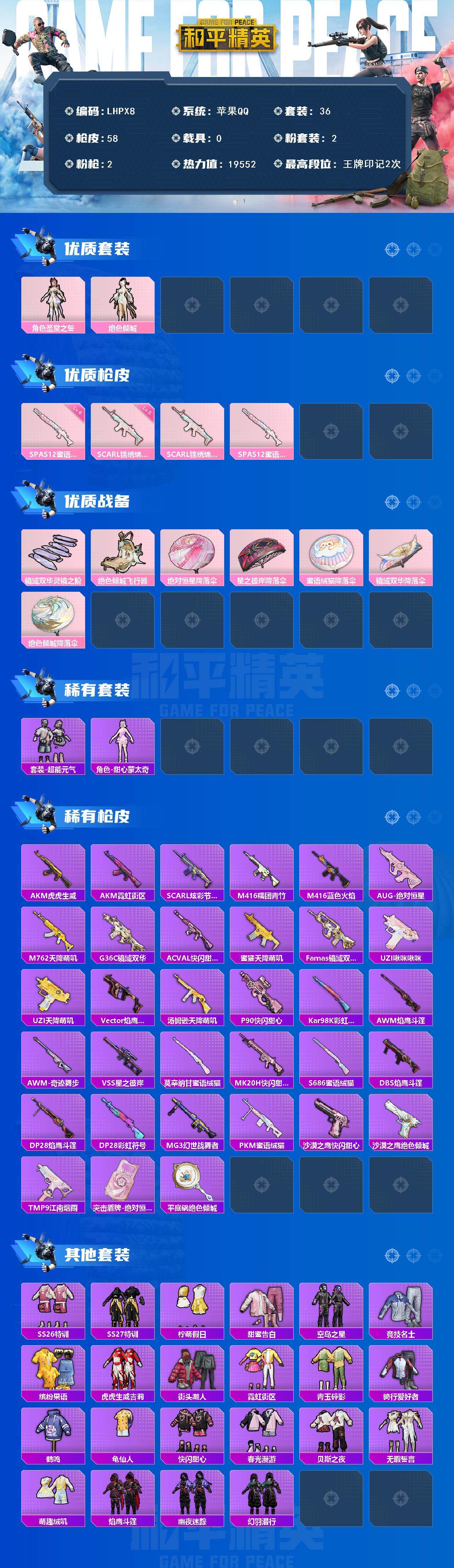 HPLE3453218和平精英账号详情图2
