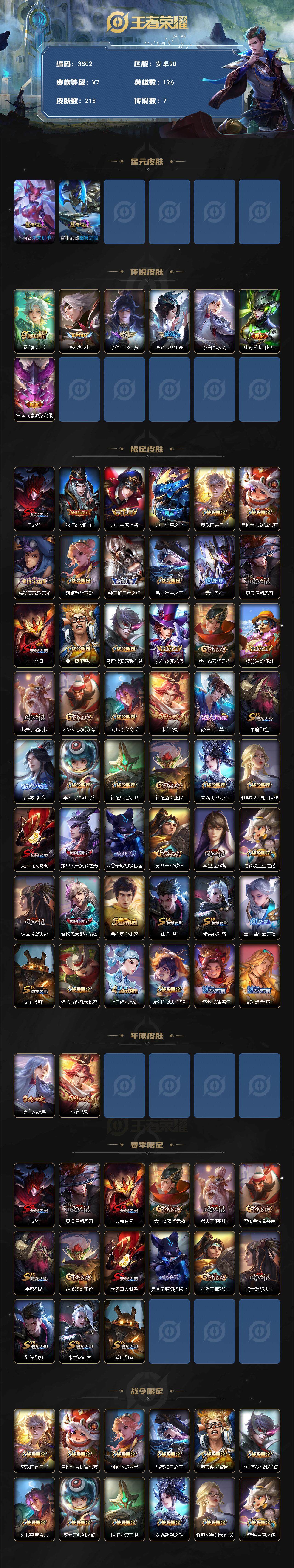 WZJZ3478017王者荣耀账号详情图3