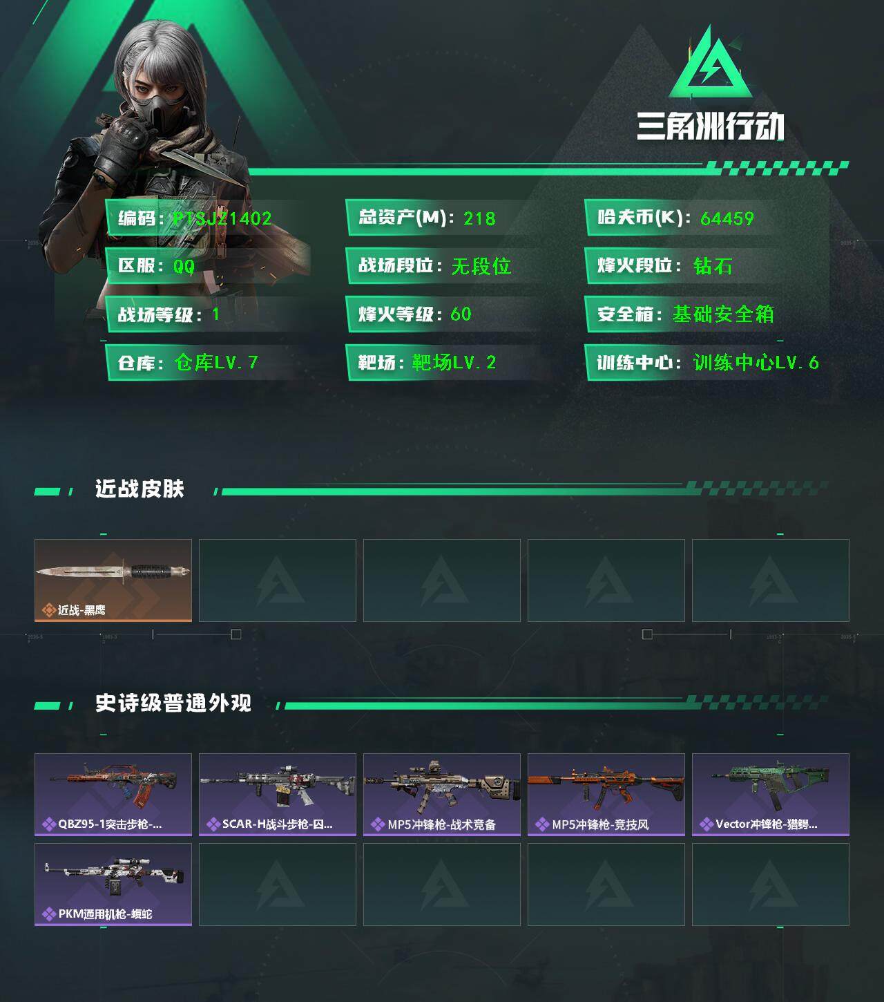 SJZCMW3101420三角洲行动账号详情图2