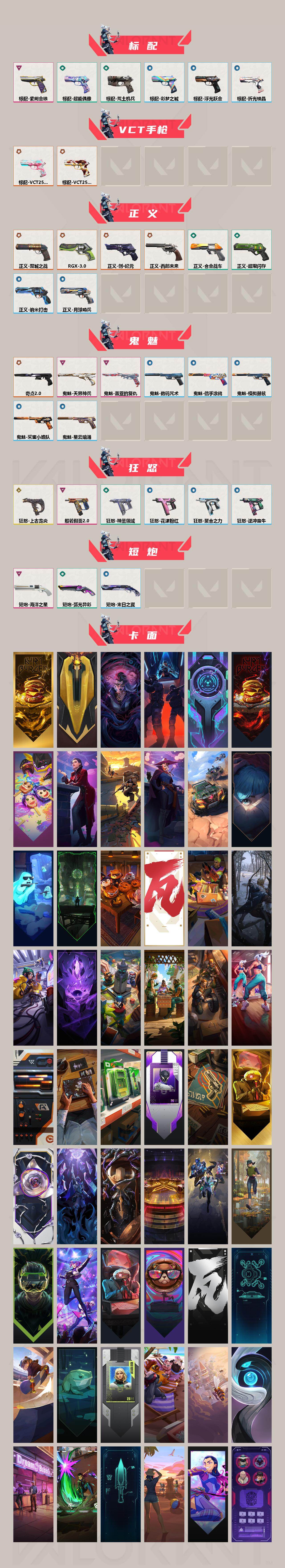 【套装】:2025全球冠军赛套装,上古龙炎套装,VCT 2025 赛季套装,西部未来套装,创·纪元套装,RGX 11z Pro//3.0套装,离火刃套装,《英雄联盟:双城之战》套装,《双城之战》收藏