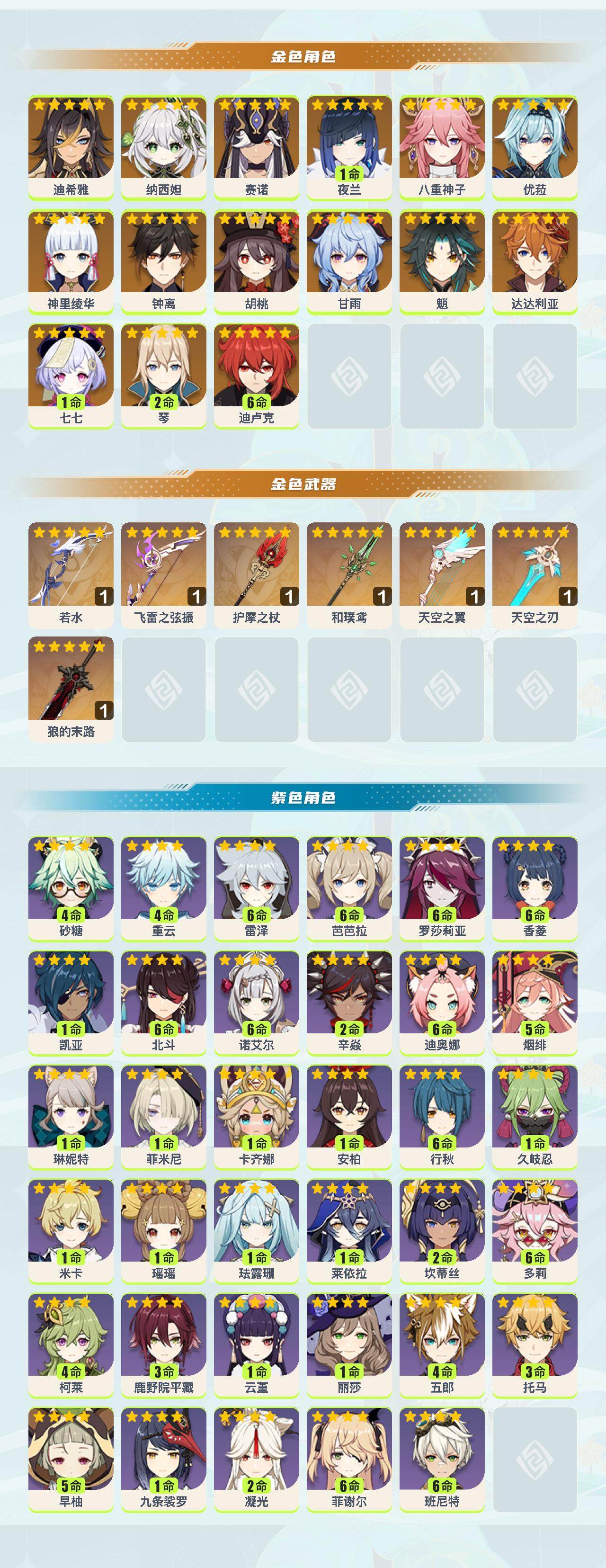 YSEY317014原神账号详情图2 YSEY317014原神账号详情图2