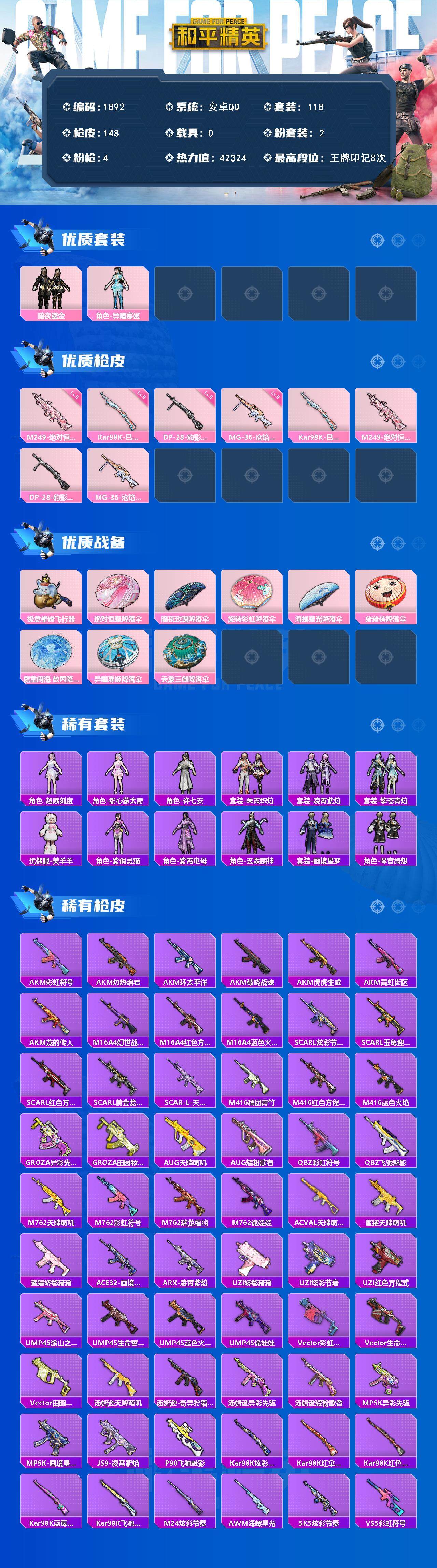 HPCMW3450120和平精英账号详情图2