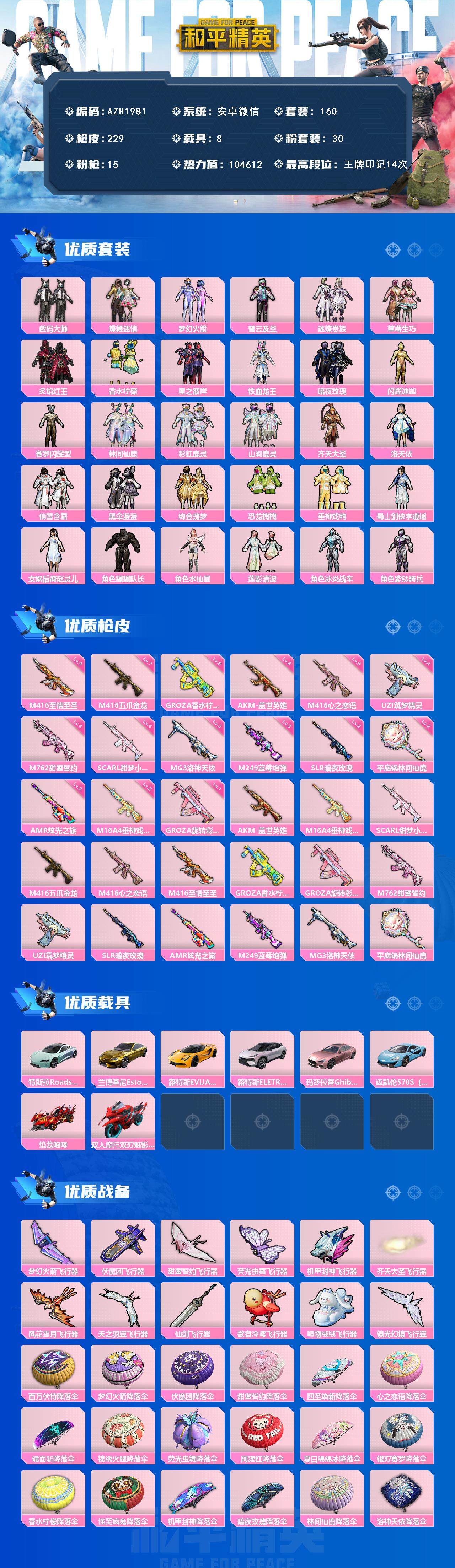 HPQM3450300和平精英账号详情图4