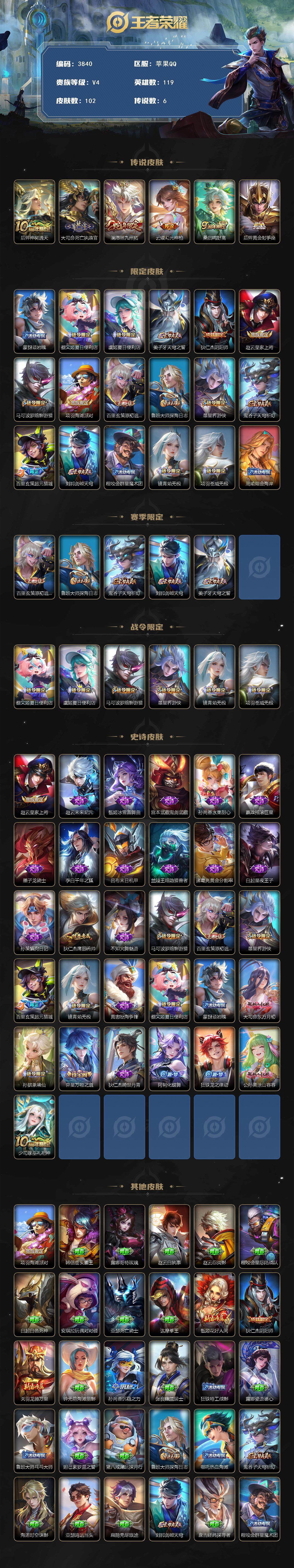 WZJZ3484114王者荣耀账号详情图3