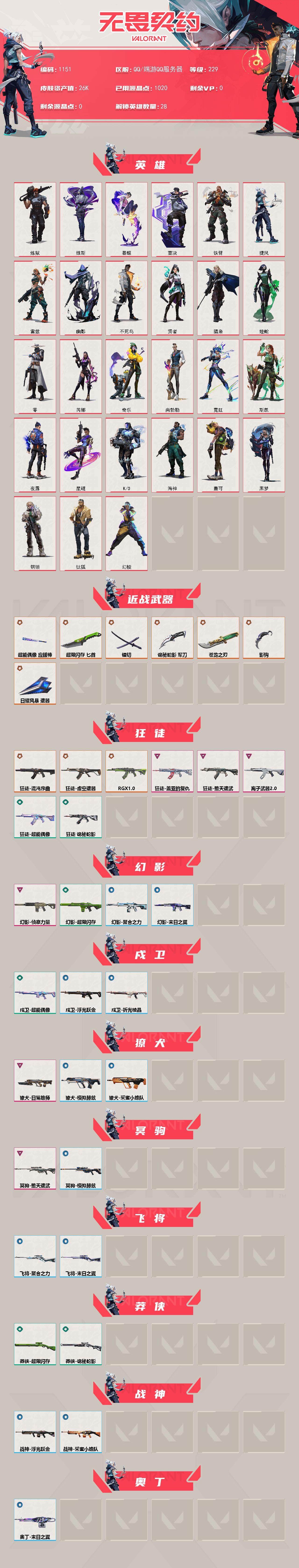 WWQXL332633无畏契约账号详情图2