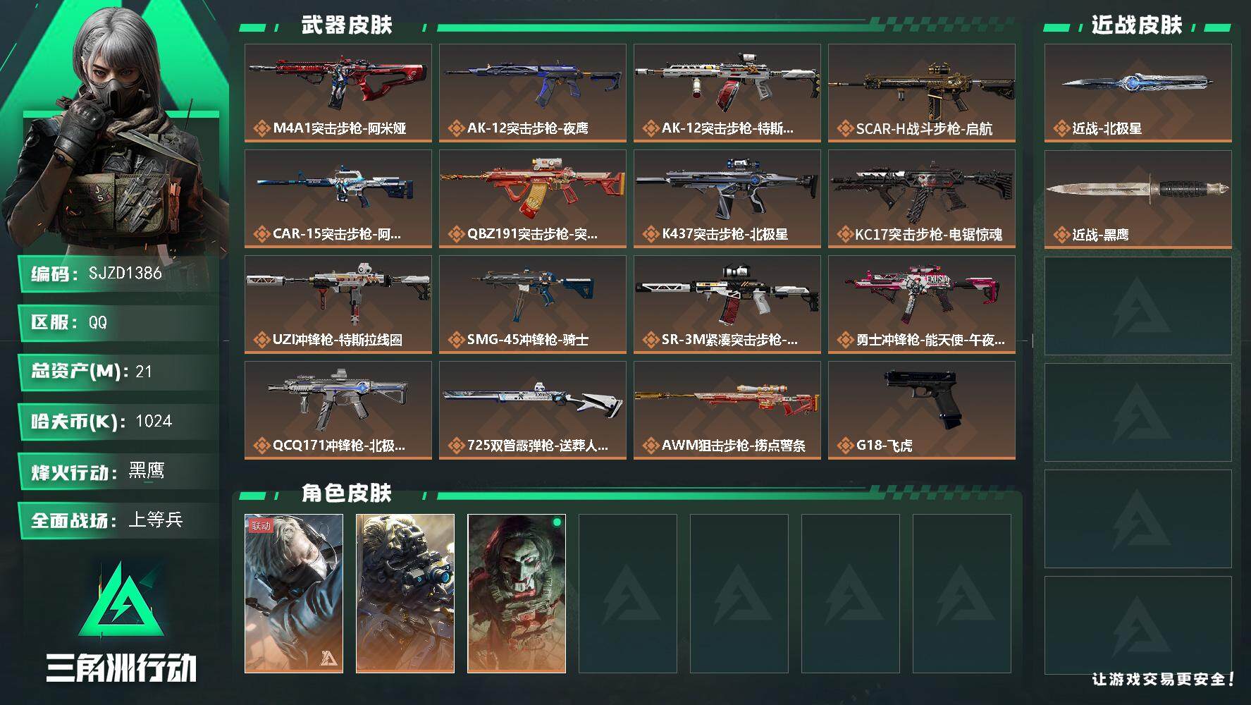 SJZQM3100366三角洲行动账号详情图3