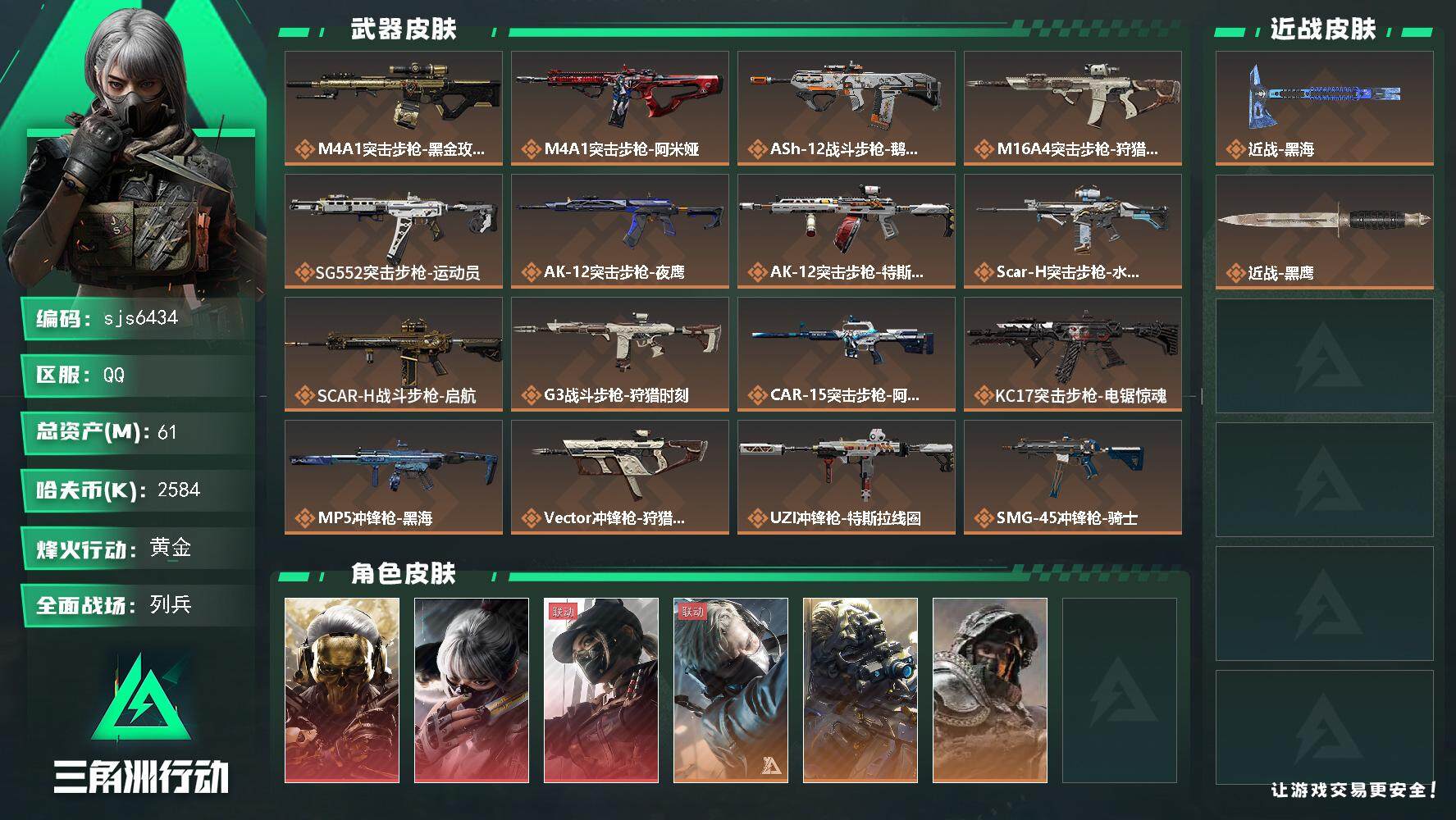 SJZCMW3101514三角洲行动账号详情图2