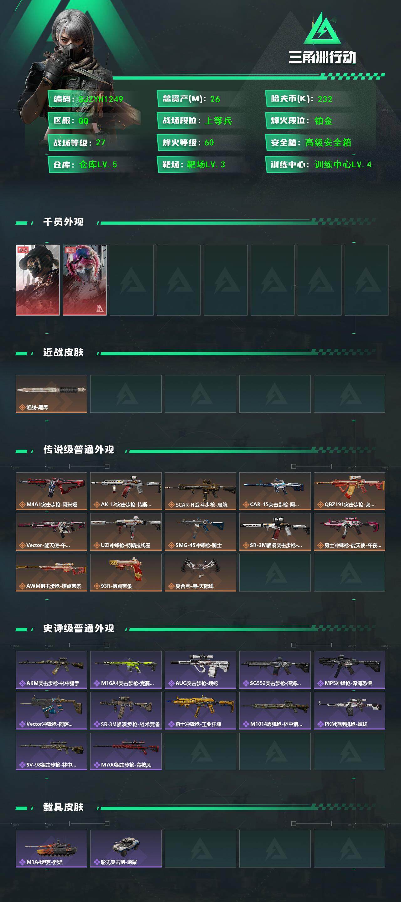 SJZEY3101950三角洲行动账号详情图2