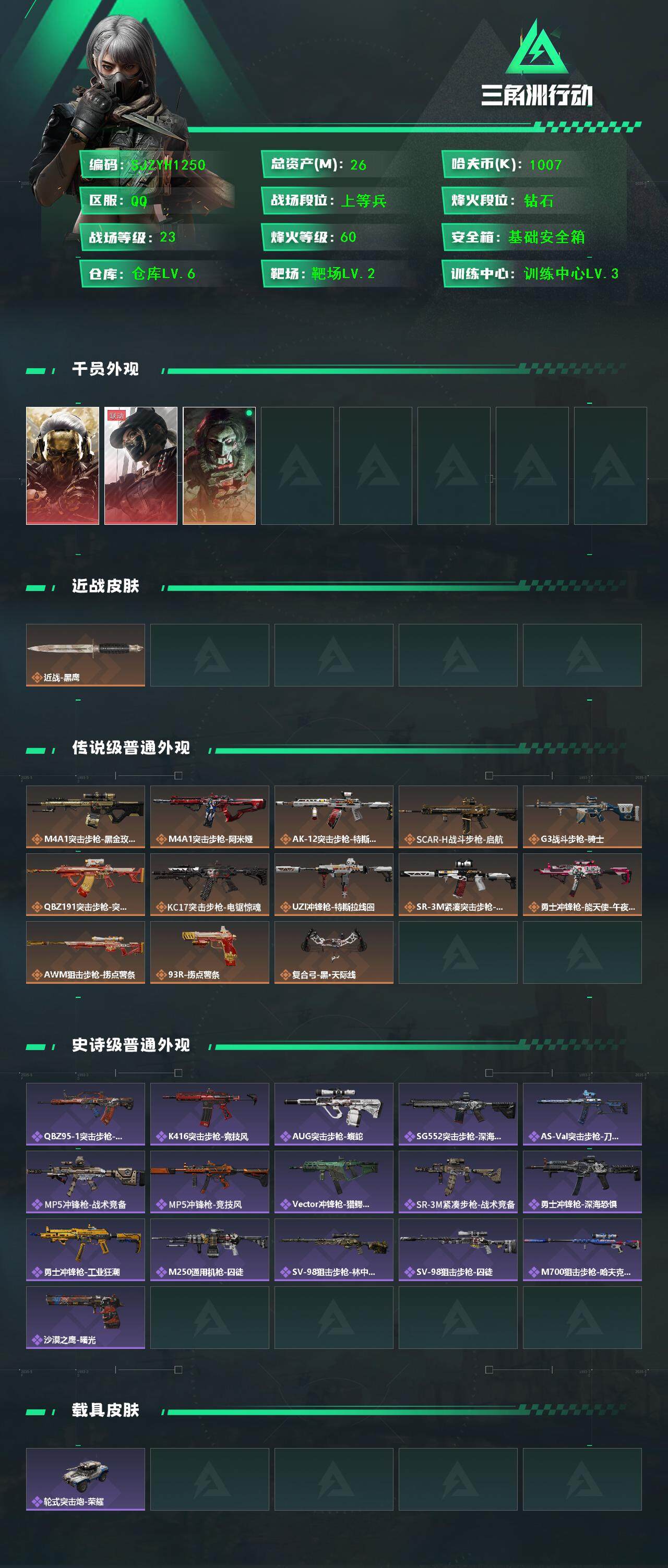 SJZQM3101953三角洲行动账号详情图3