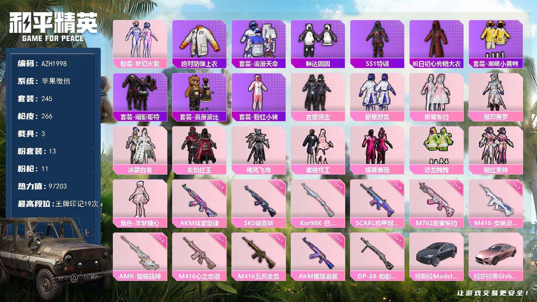 HPCMW3453321和平精英账号详情图2