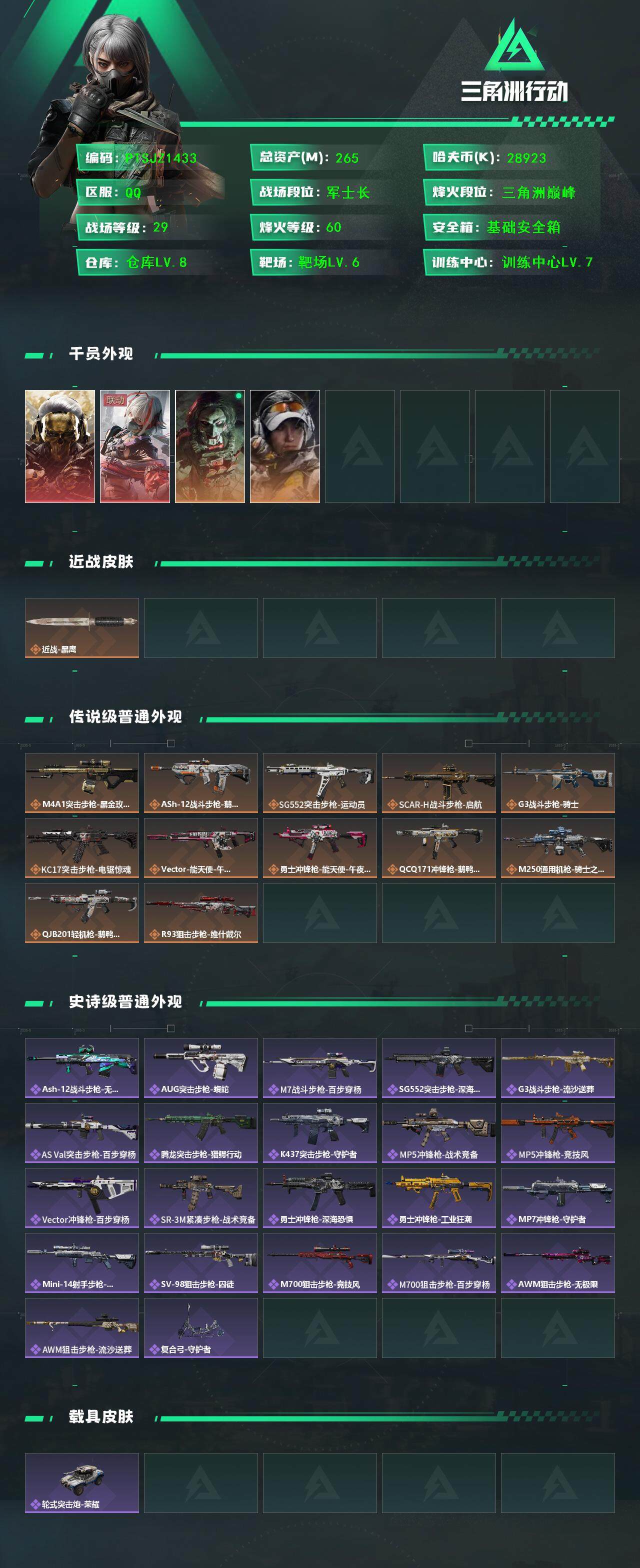SJZCMW3101701三角洲行动账号详情图2