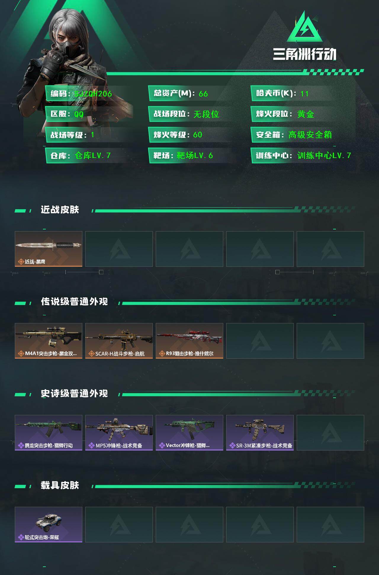 SJZQM3101938三角洲行动账号详情图4