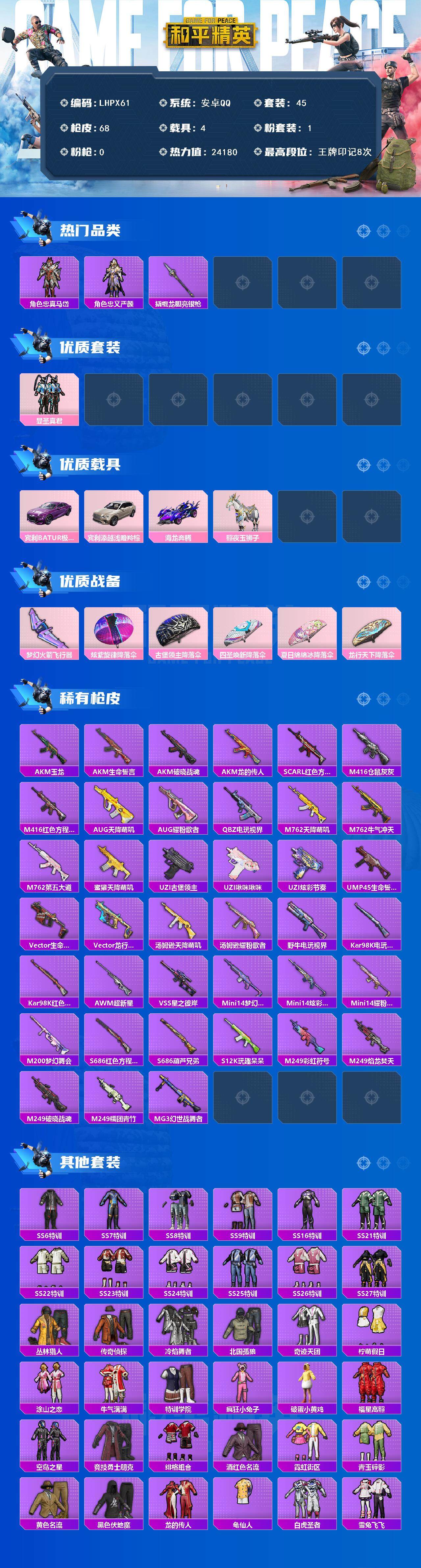 HPLE3453246和平精英账号详情图3