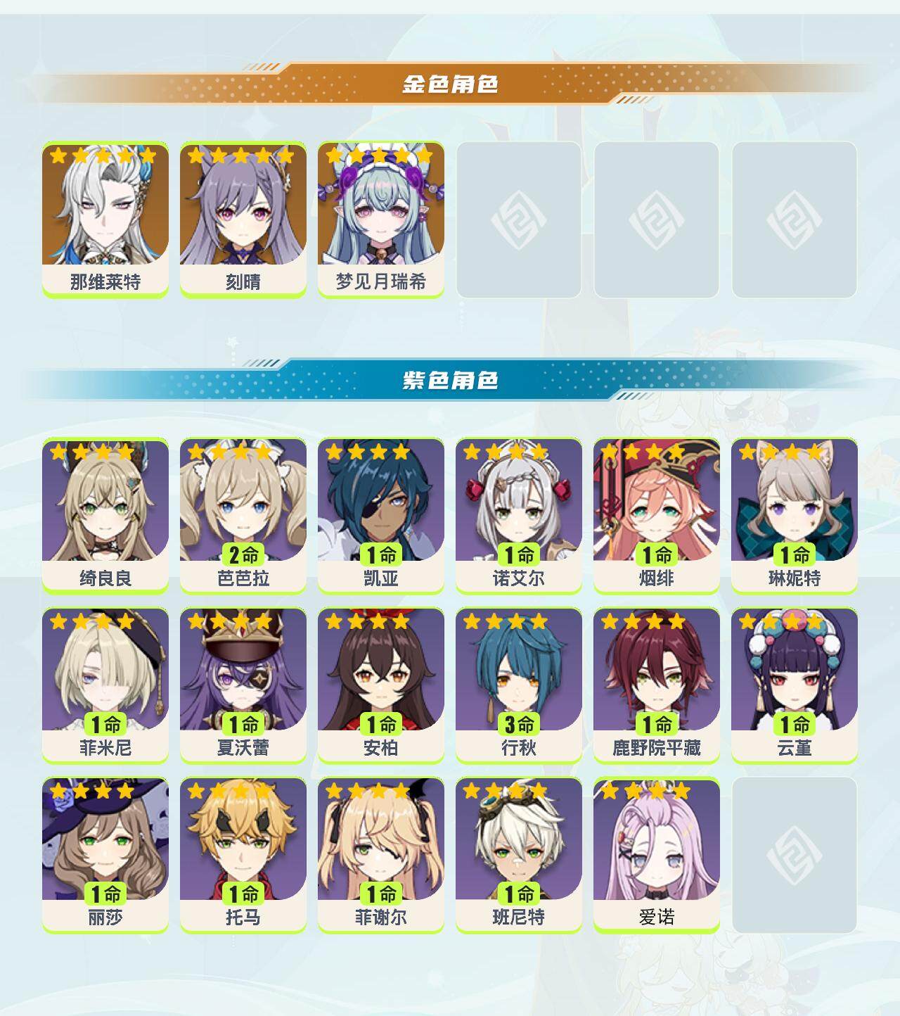 YSEY317099原神账号详情图2 YSEY317099原神账号详情图2