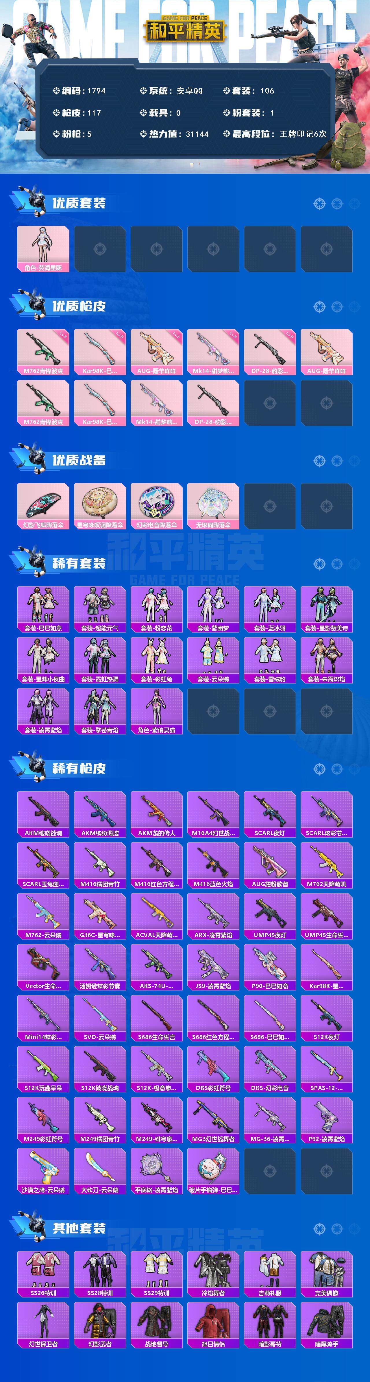 HPCMW3452107和平精英账号详情图2