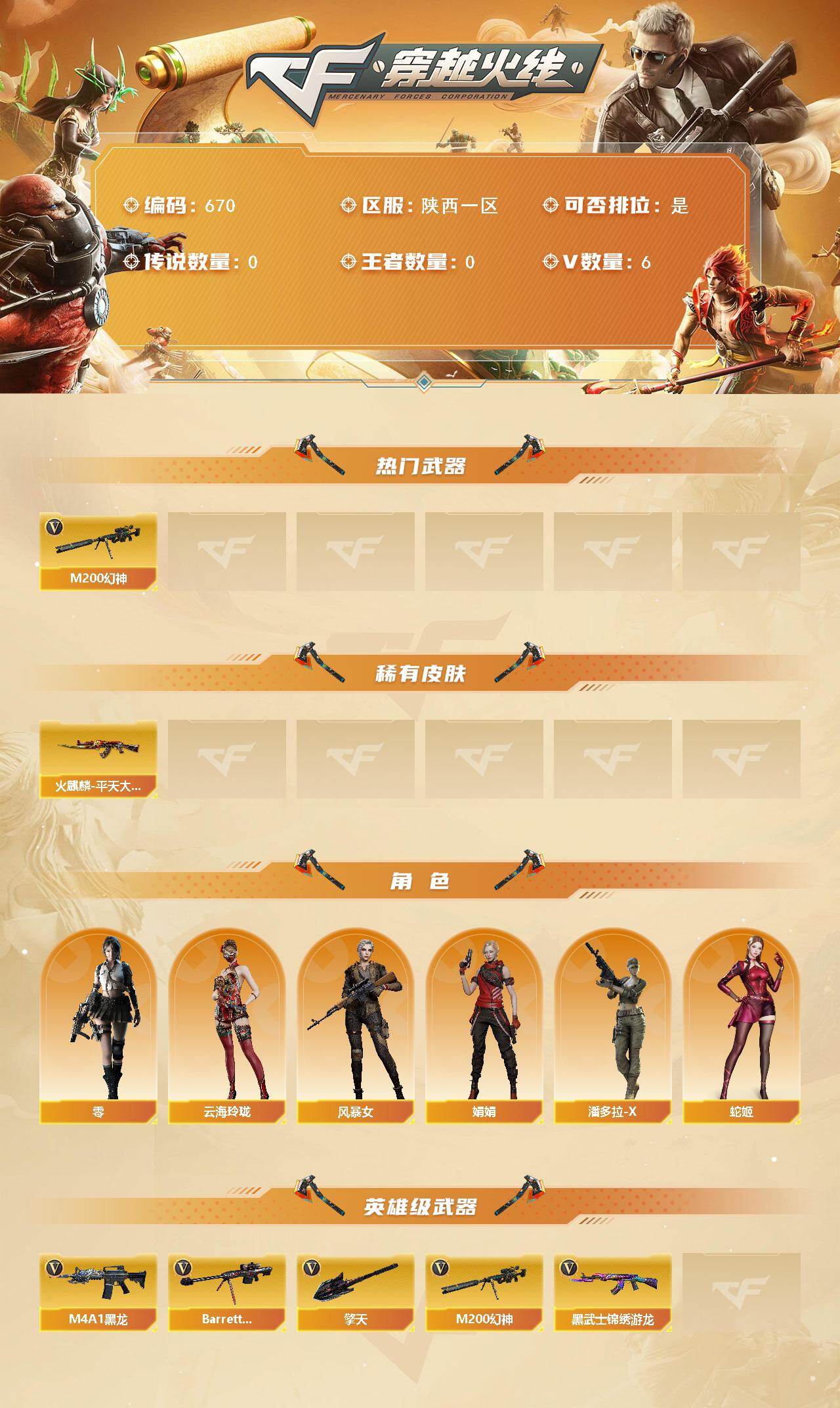 CFCMW421185穿越火线账号详情图3