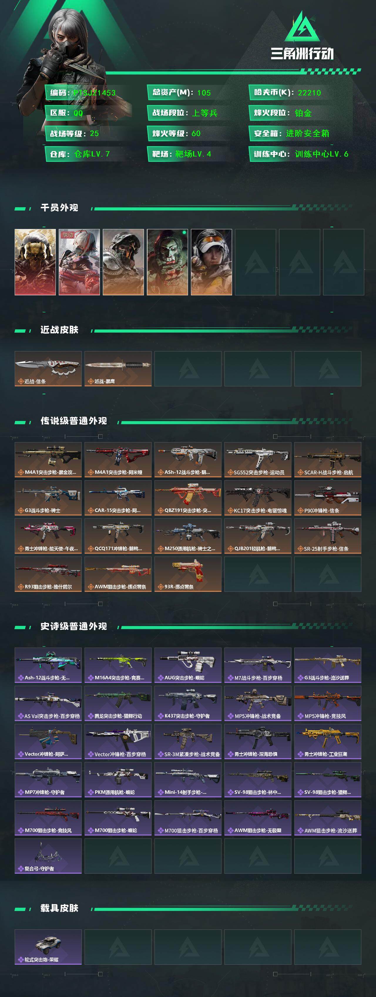 SJZCMW3102498三角洲行动账号详情图2