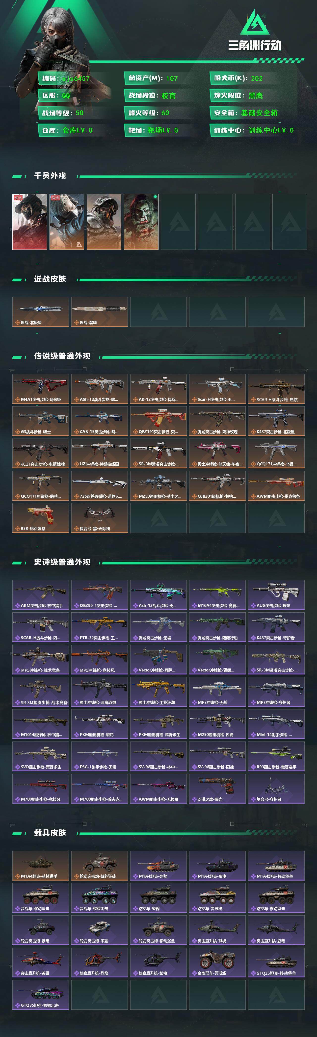 SJZCMW3101680三角洲行动账号详情图3