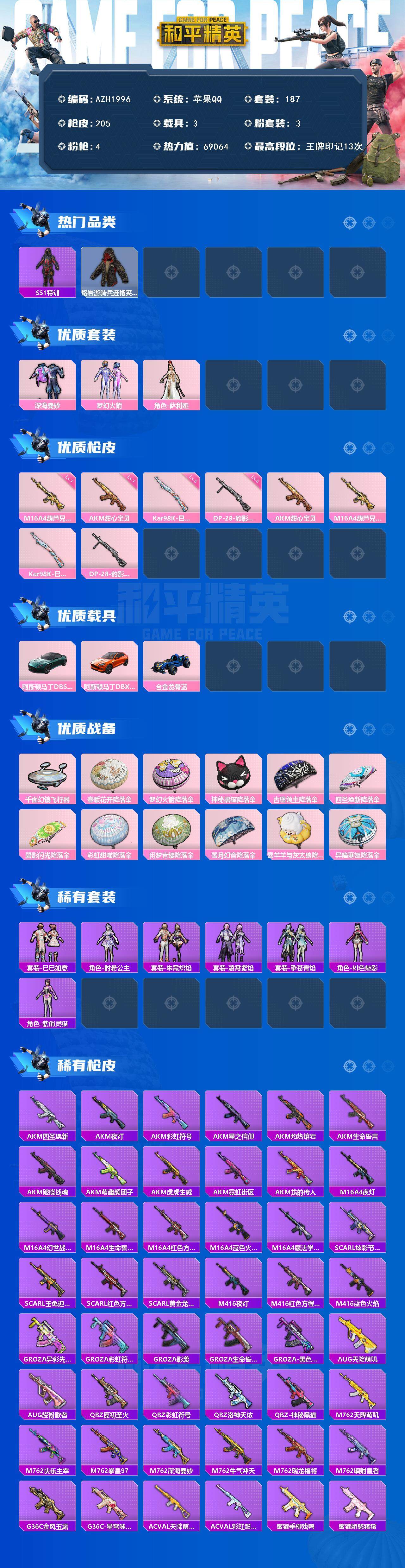 HPCMW3451702和平精英账号详情图3