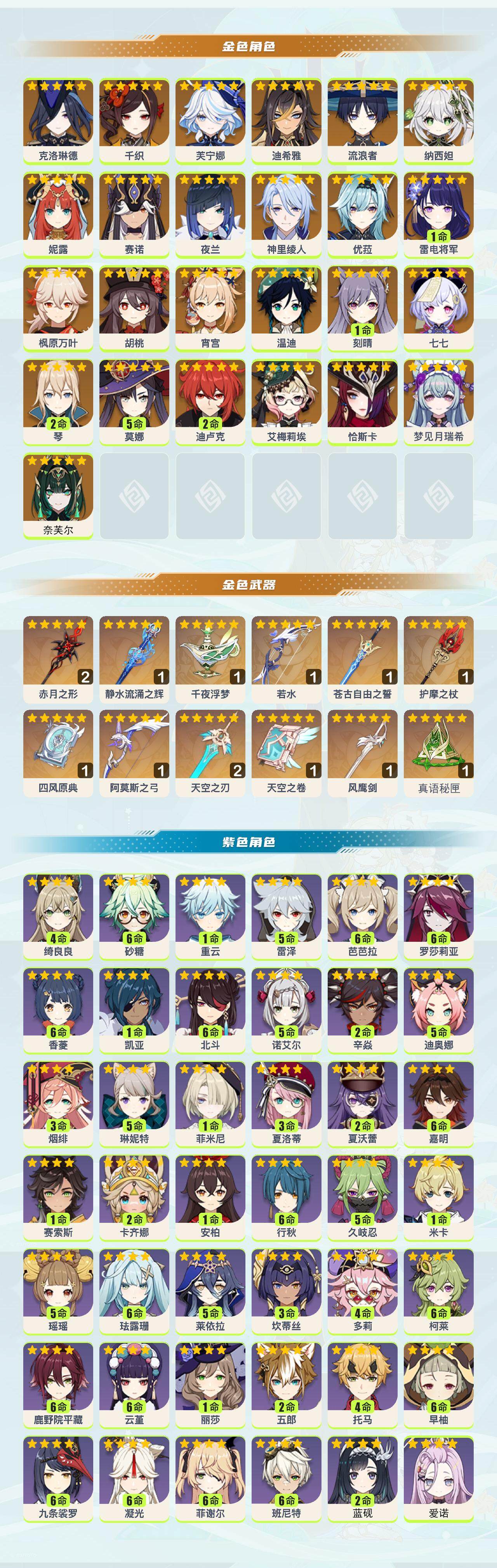 YSEY317104原神账号详情图2 YSEY317104原神账号详情图2