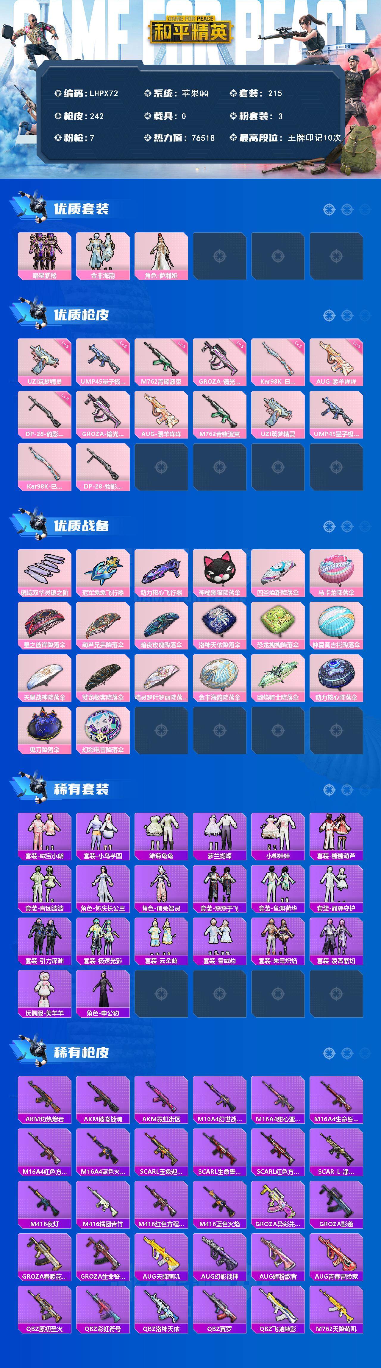 HPLX3454528和平精英账号详情图2