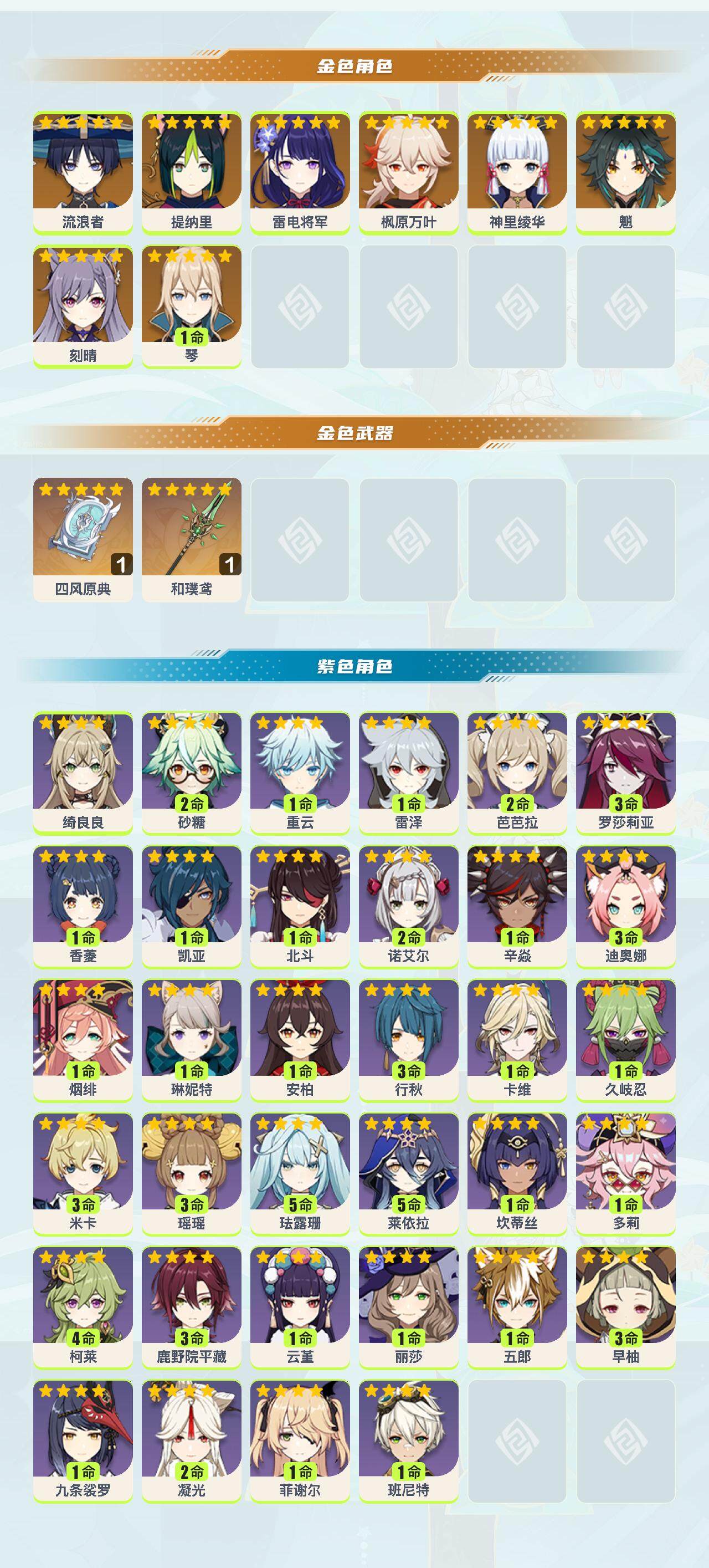 YSEY317125原神账号详情图3 YSEY317125原神账号详情图3