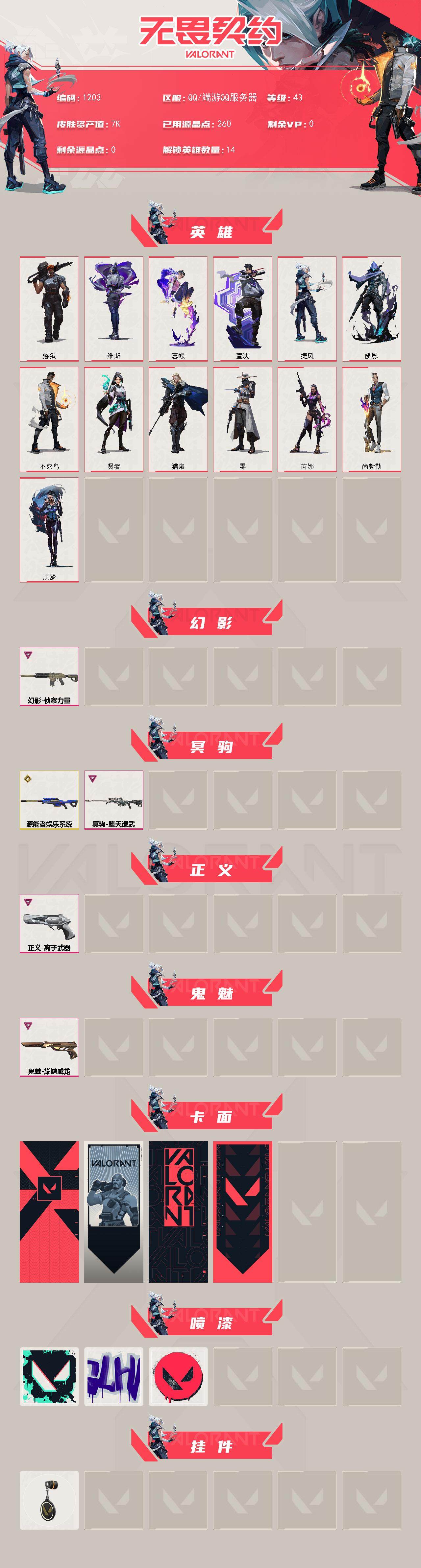 WWQXL333225无畏契约账号详情图2