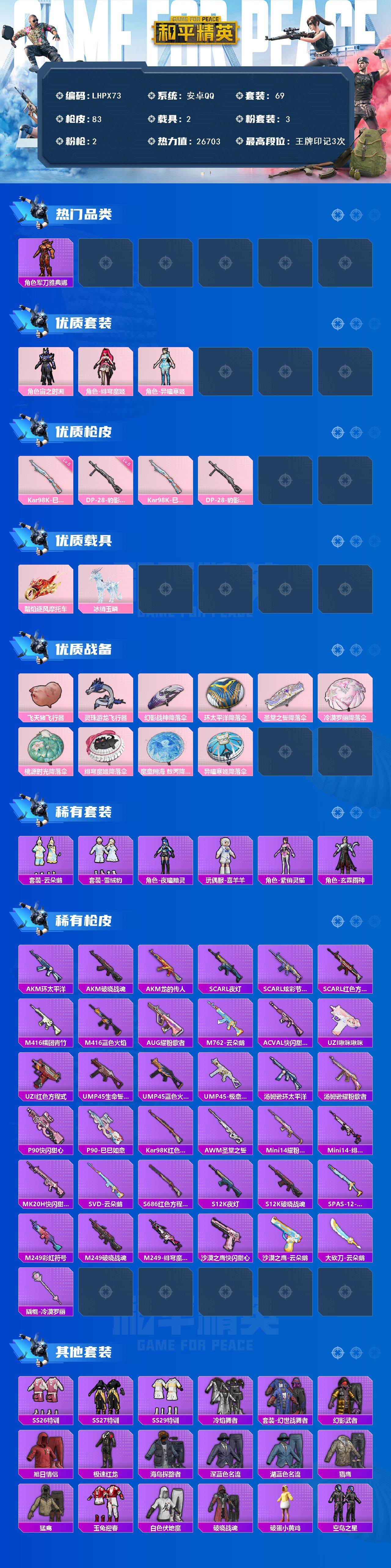 HPLE3453244和平精英账号详情图2