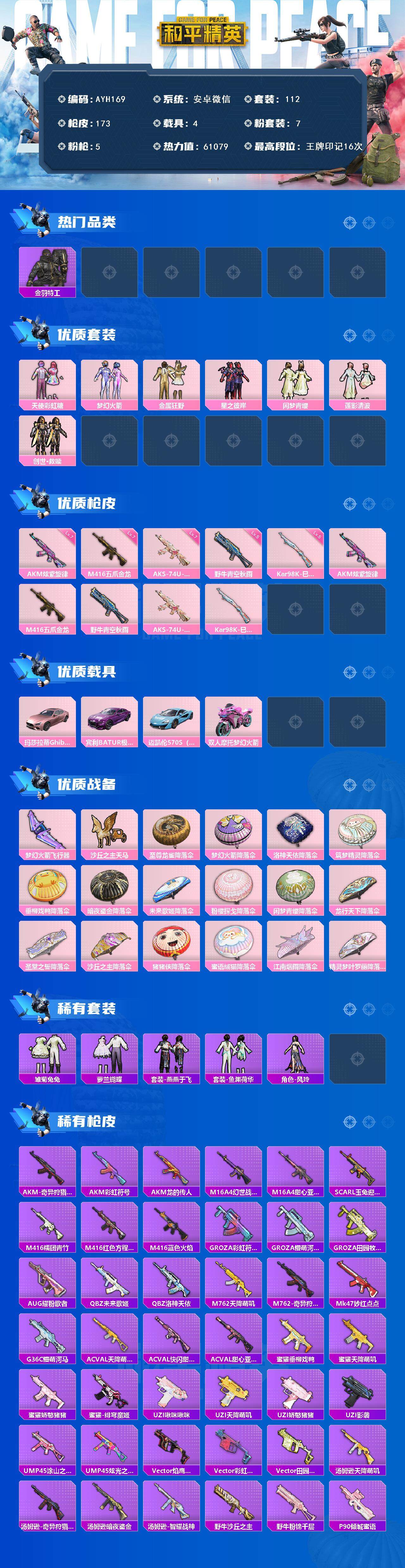 HPLE3454377和平精英账号详情图2