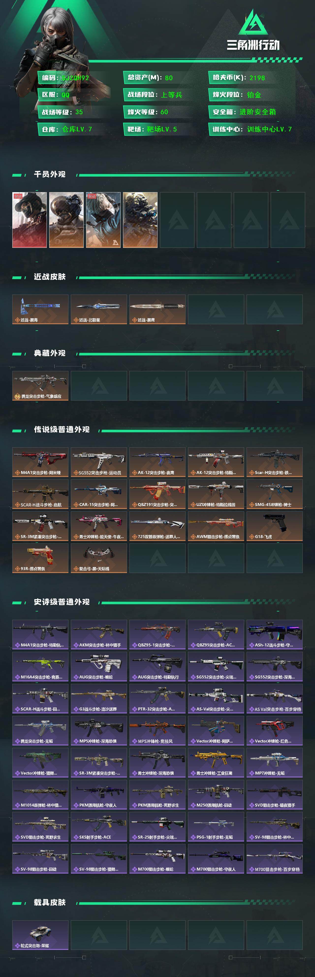 SJZQM3102289三角洲行动账号详情图3 SJZQM3102289三角洲行动账号详情图3