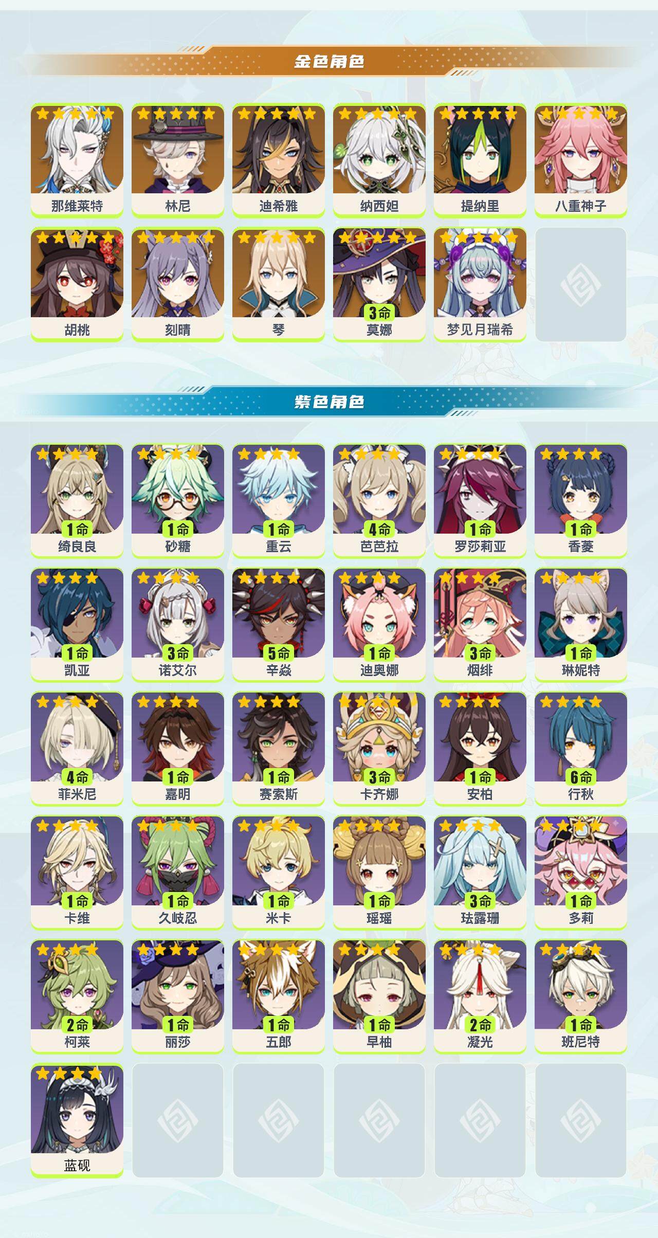 YSEY317155原神账号详情图2 YSEY317155原神账号详情图2