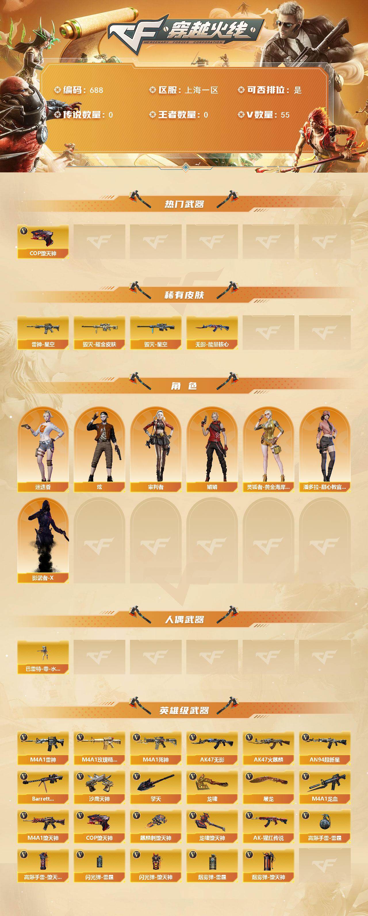 CFCMW421214穿越火线账号详情图2