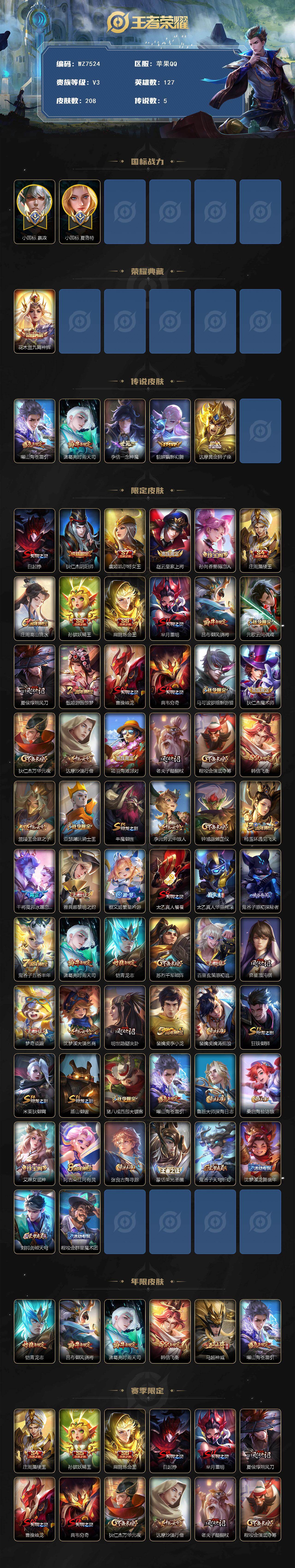 WZCMW4282732王者荣耀账号详情图2