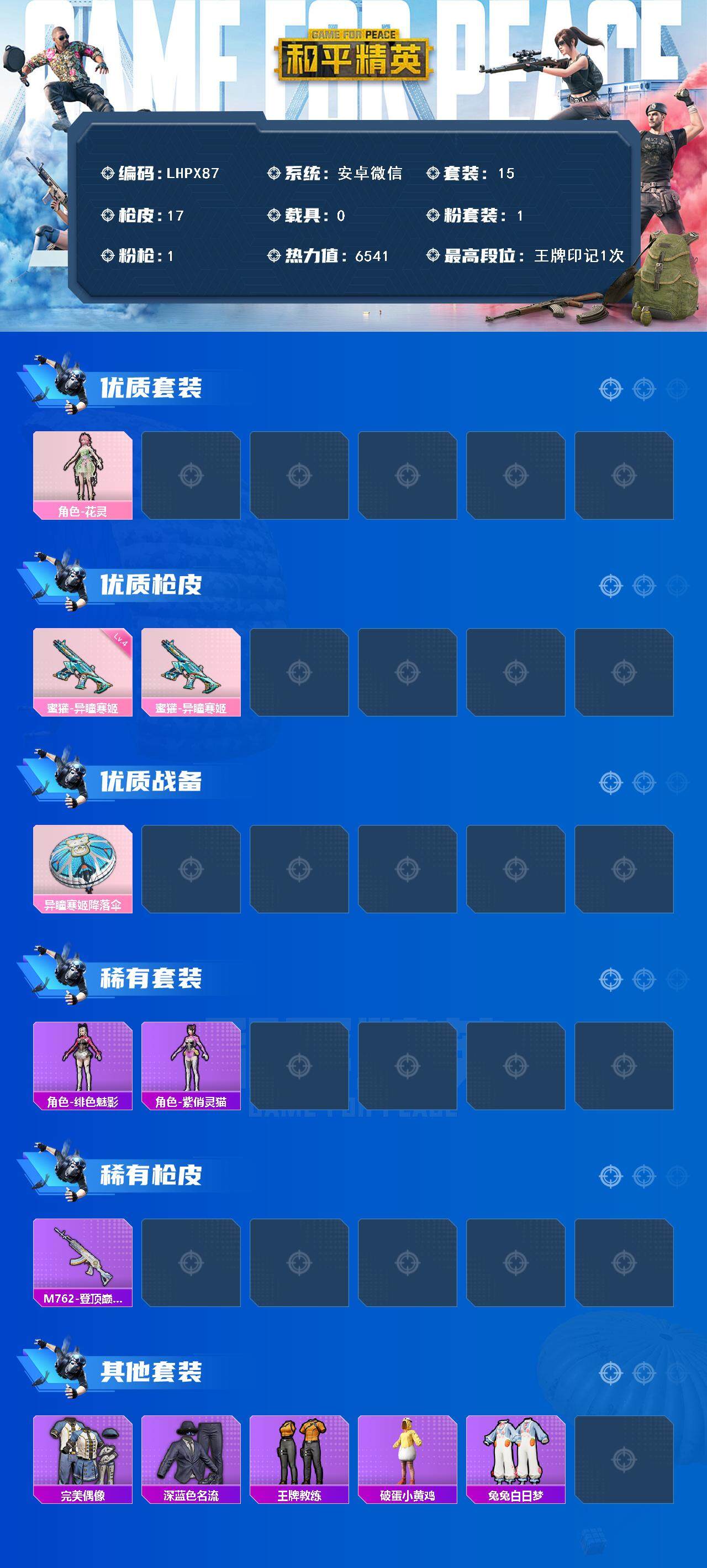 HPLE3454236和平精英账号详情图2 HPLE3454236和平精英账号详情图2